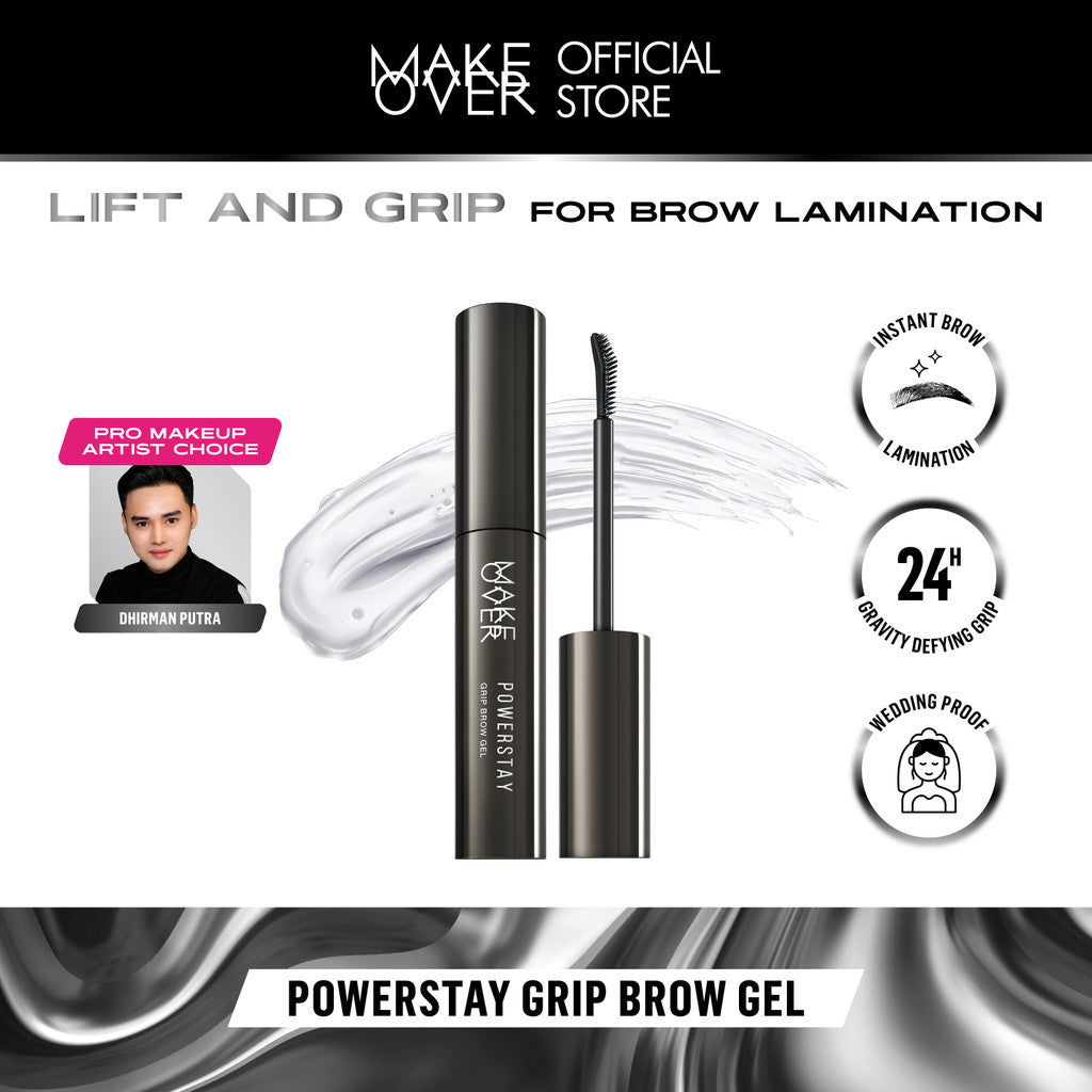 MAKE OVER Powerstay Bundle - Powerstay Glazed Lock + Matte Powder Foundation + Micro Brow Sculptor + Grip Brow Gel - Powerstay Best Seller Bundle