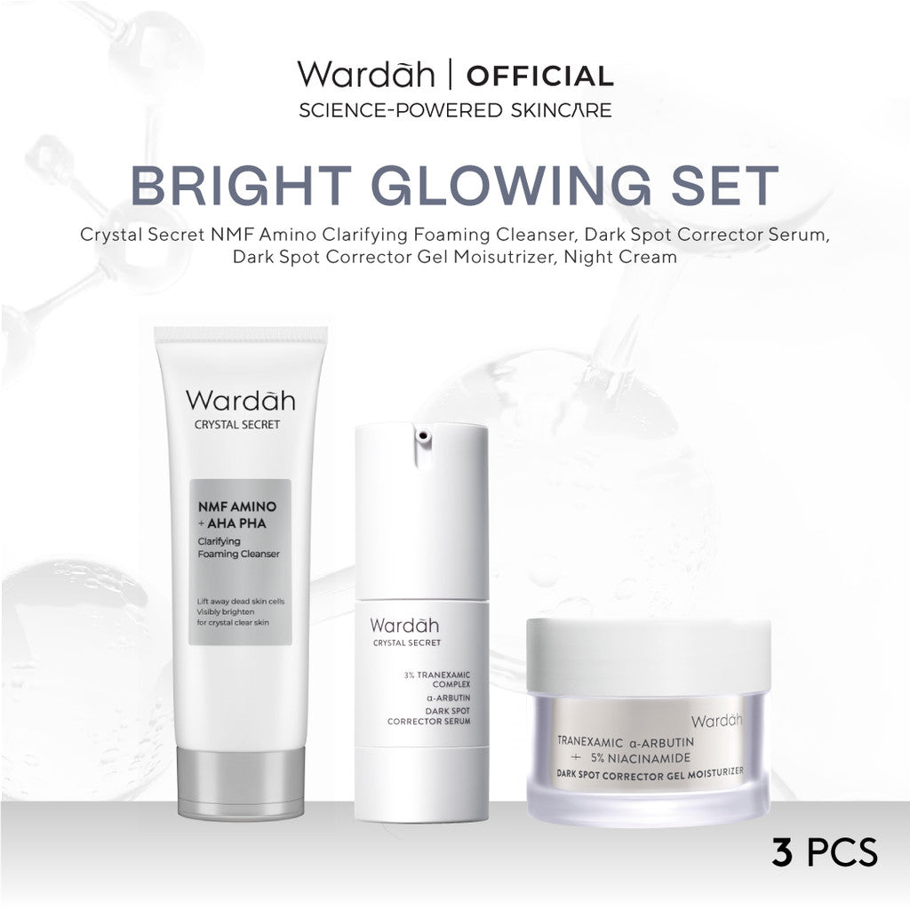 WARDAH Paket 3 Pcs [Gel Moisturizer, Face Wash, dan Serum/Toner] - Bright Radiant, Bright Glowing, Calm Acne, Hydrated Plump, Nature Daily, Renew You, Lightening, Nature Daily Cica Aloe - Skincare