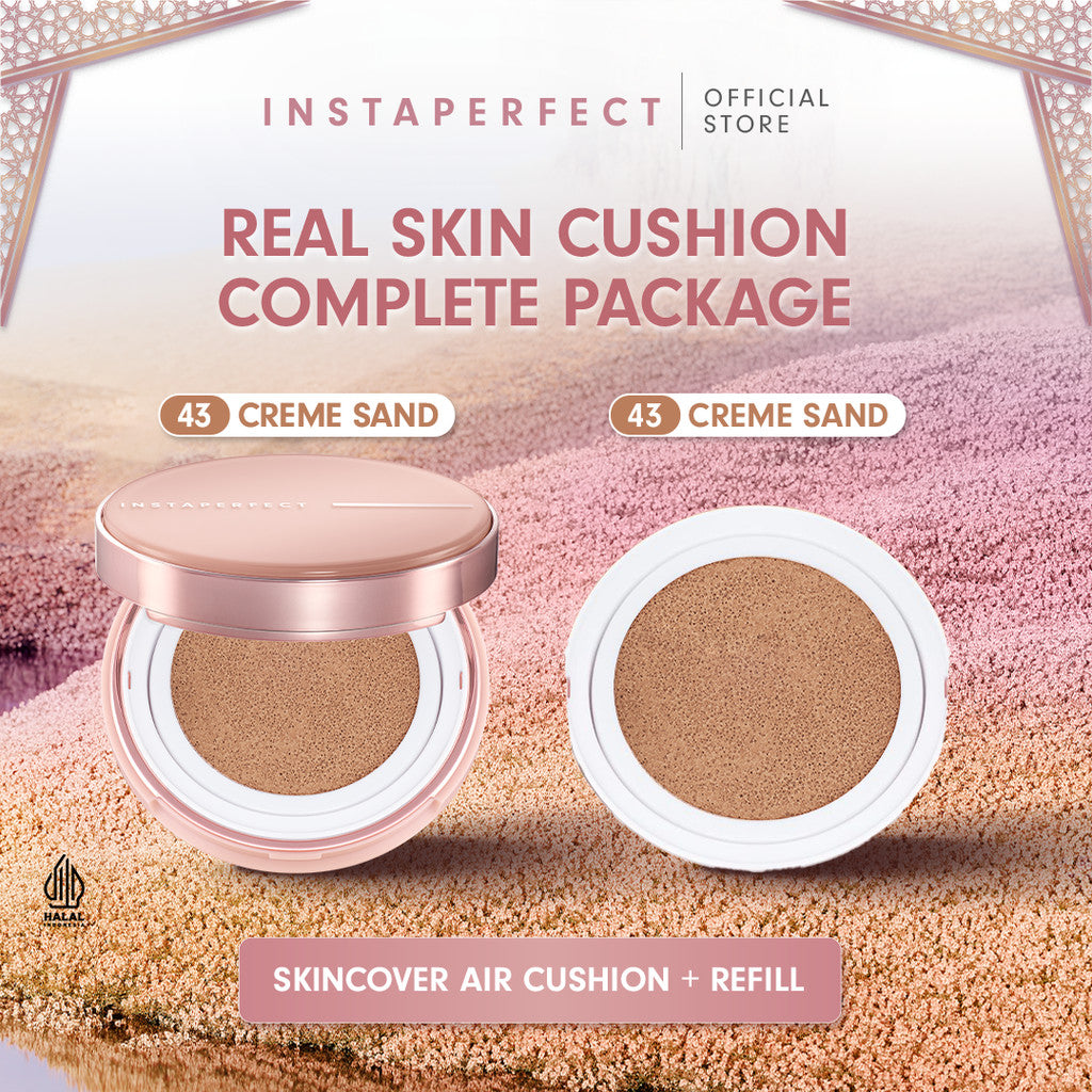 [CREATOR'S SPECIAL BUNDLE] Instaperfect Skincover Air Cushion SPF 50++++ 11g - Make Up Cushion Foundation Semi Matte Finish (Real Skin Buildable Coverage, Transferproof, Non Comedogenic)