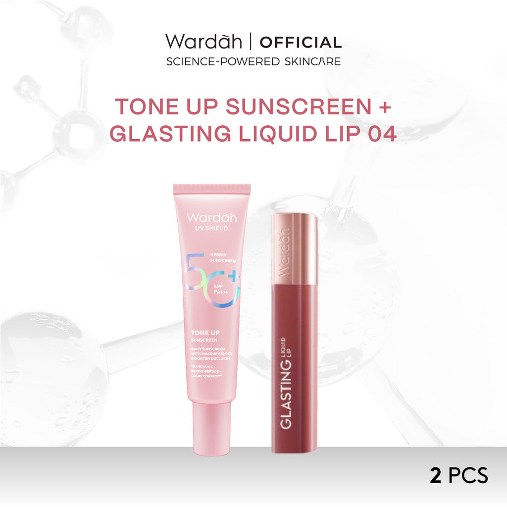 Wardah UV Shield Tinted Tone Up Sunscreen SPF 50 PA 30 ml Sunscreen Wajah Mencerahkan Wajah Samarkan Noda Hitam Tidak Lengket Cepat Meresap Makeup Primer-Skincare
