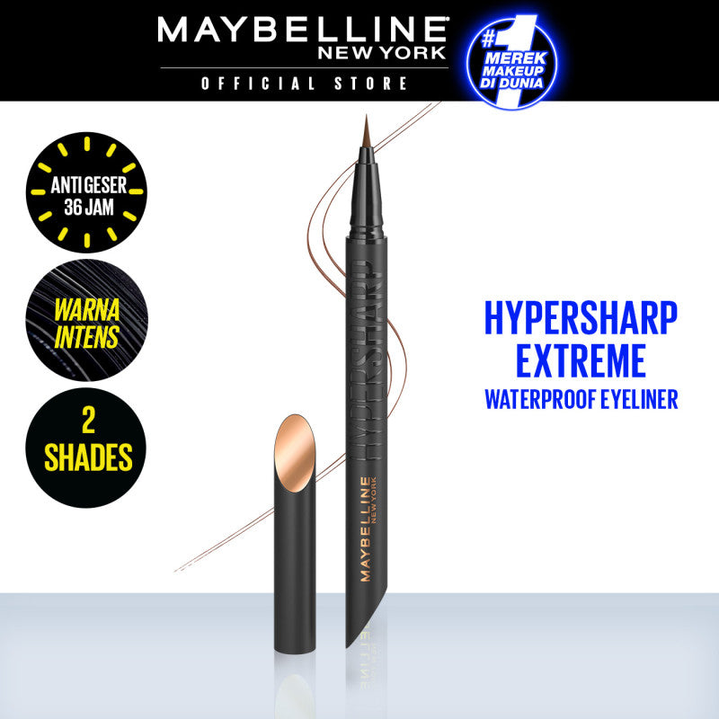 Maybelline Hypersharp Extreme Liquid Liner - 0.4gr (Eyeliner Eye Make Up Waterproof Tahan Air Long Lasting)