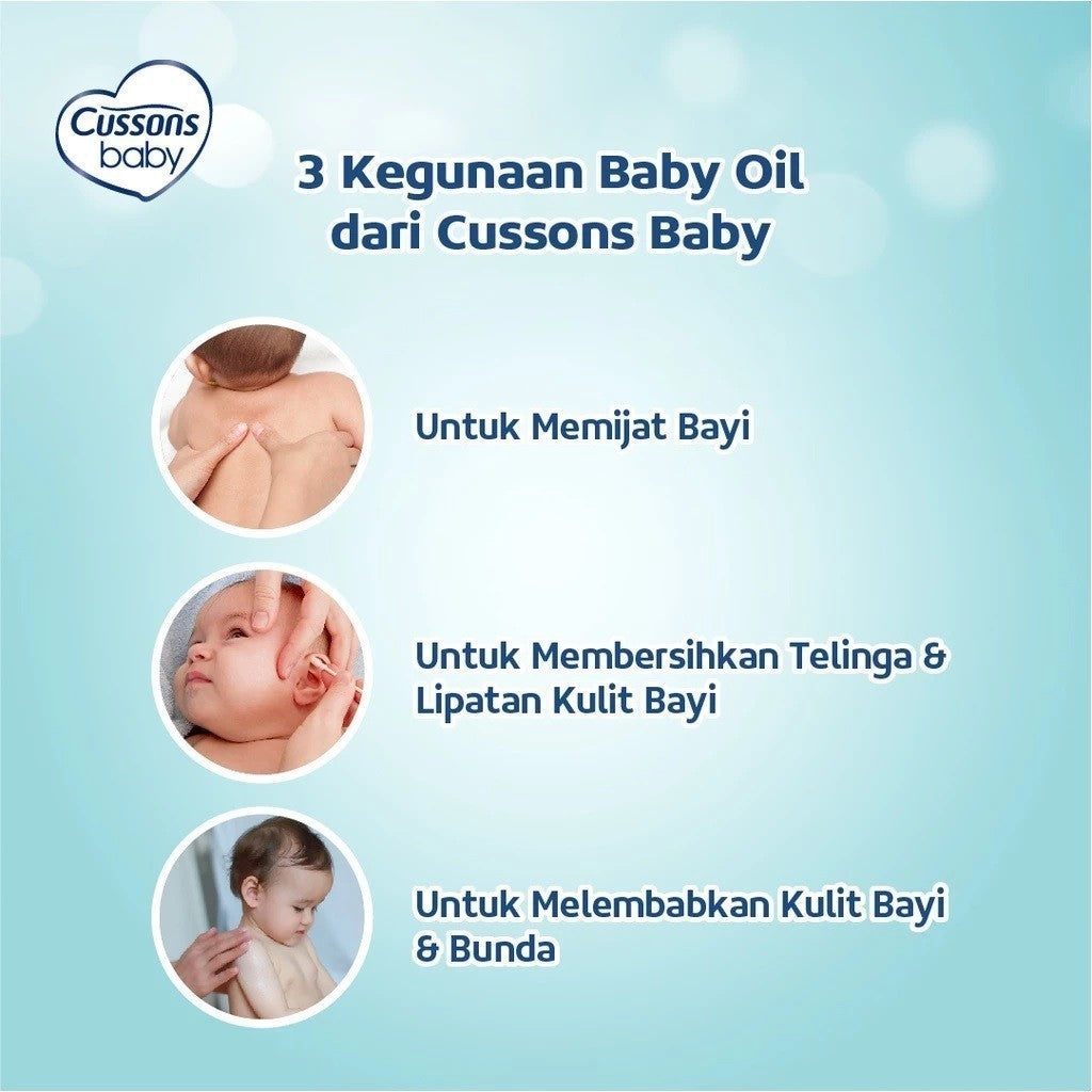 Cussons Baby Oil 100ml [50+50ML]  / Minyak Pelembab Pijat Bayi Cusson