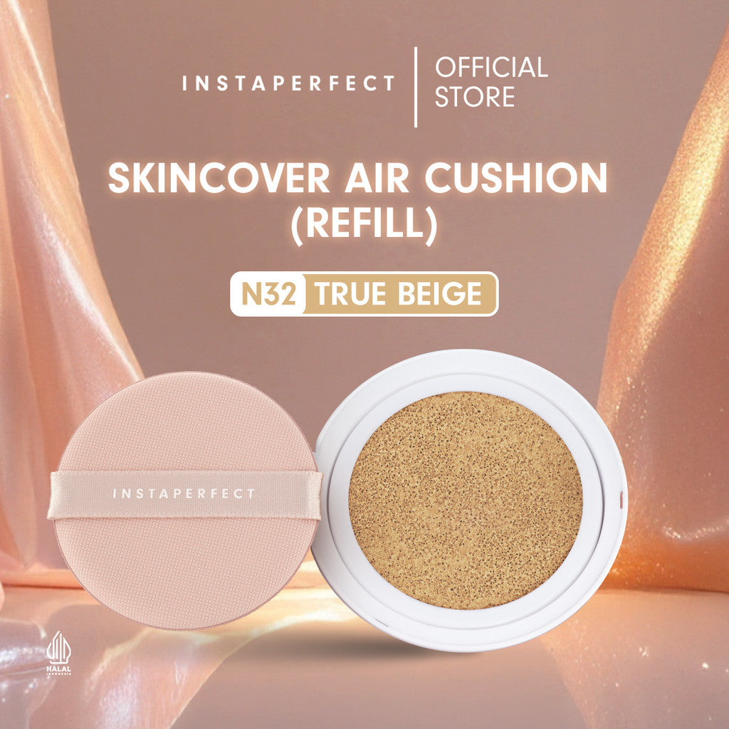 Instaperfect Refill Skincover Air Cushion 11 g (Real Skin Buildable Coverage, Transfer-Resistant, SPF 50 PA++++)- Bedak Foundation Muka Tahan lama