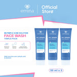 Triple Pack Emina Bright Stuff Niacinamide & Emina Prebiotic Tranexamic Acid Face Wash for Acne Prone Skin - Sabun Muka Cerah, Glowing, Perbaiki Skin Barrier, Mengontrol Minyak, Lembab Tanpa Ketarik, Anti Kusam, Cocok untuk semua jenis kulit