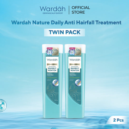 [Modestverse] Wardah Nature Daily Anti Hairfall Treatment Shampoo 160 ml Twinpack