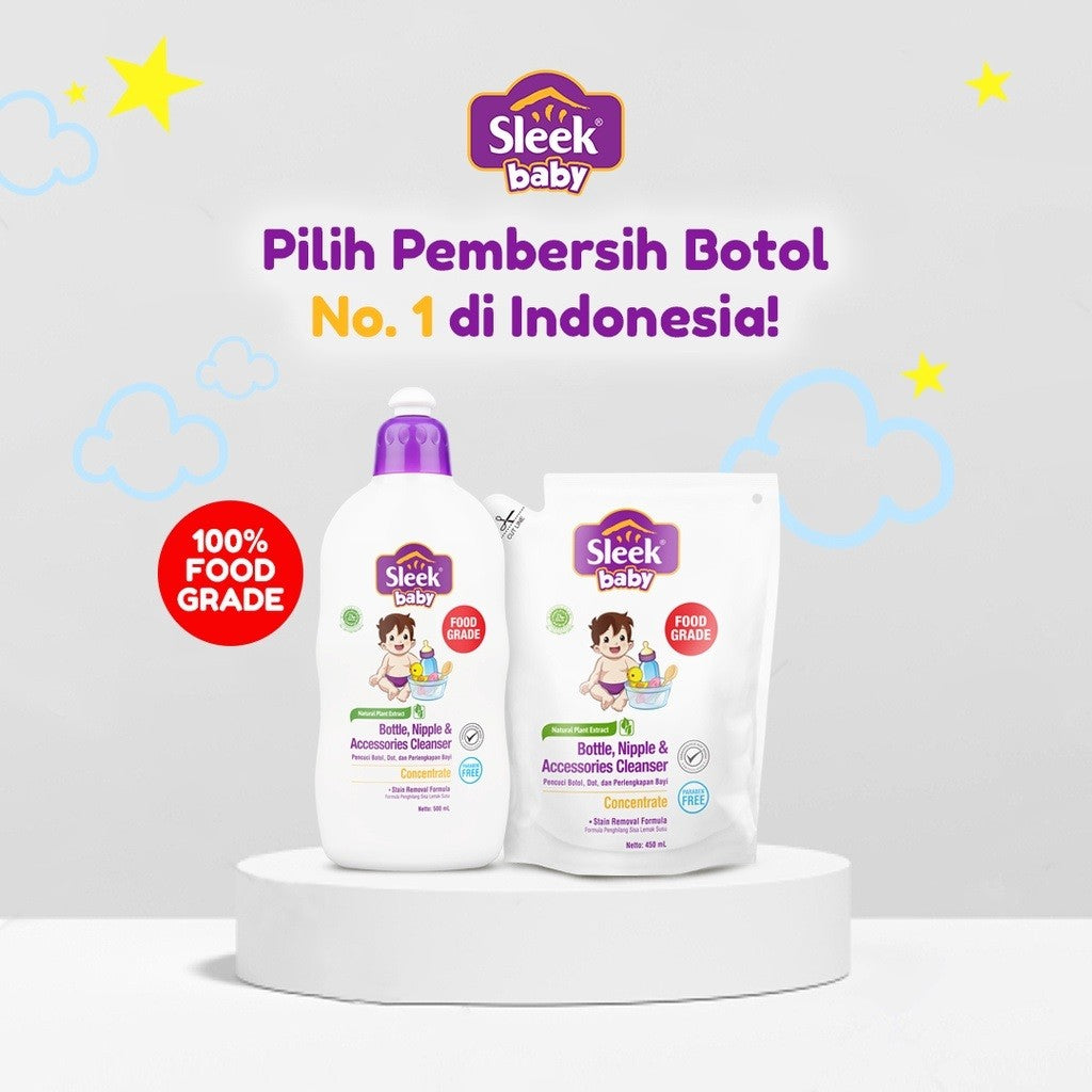 SLEEK Baby Bottle Nipple & Accessories Cleanser 150ml Pencuci Botol / Dot / Perlengkapan Bayi