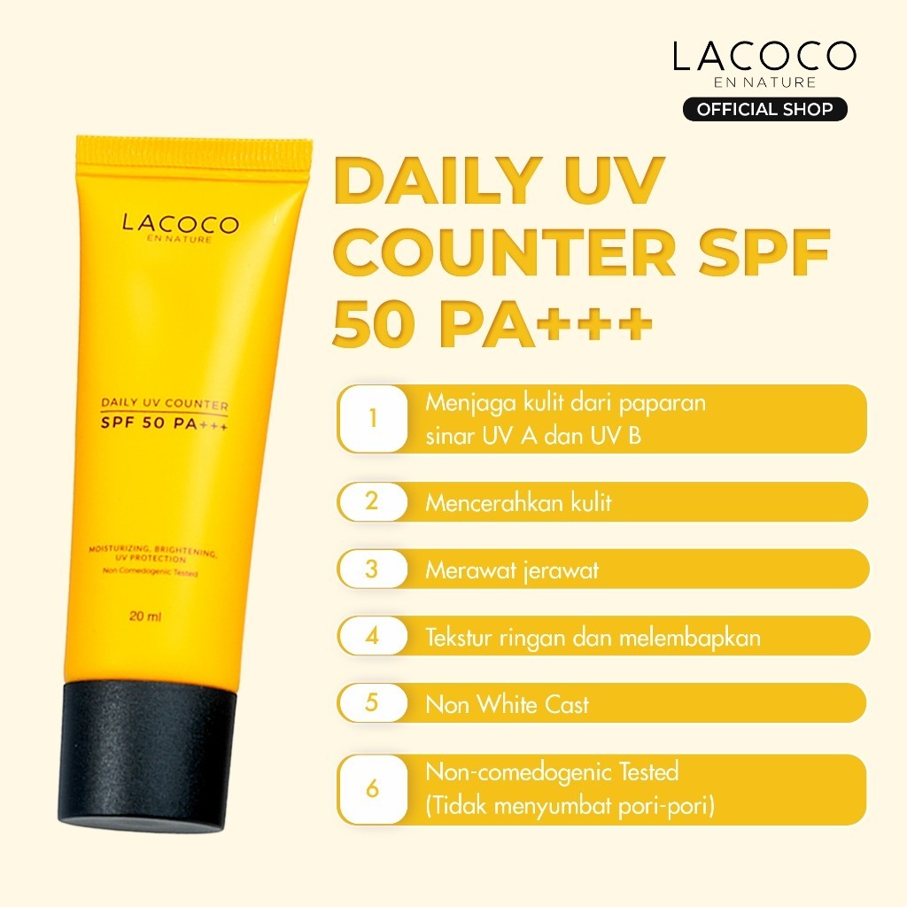 [SERBA 100K]  Lacoco Sunscreen Daily UV Counter SPF 50 PA+++