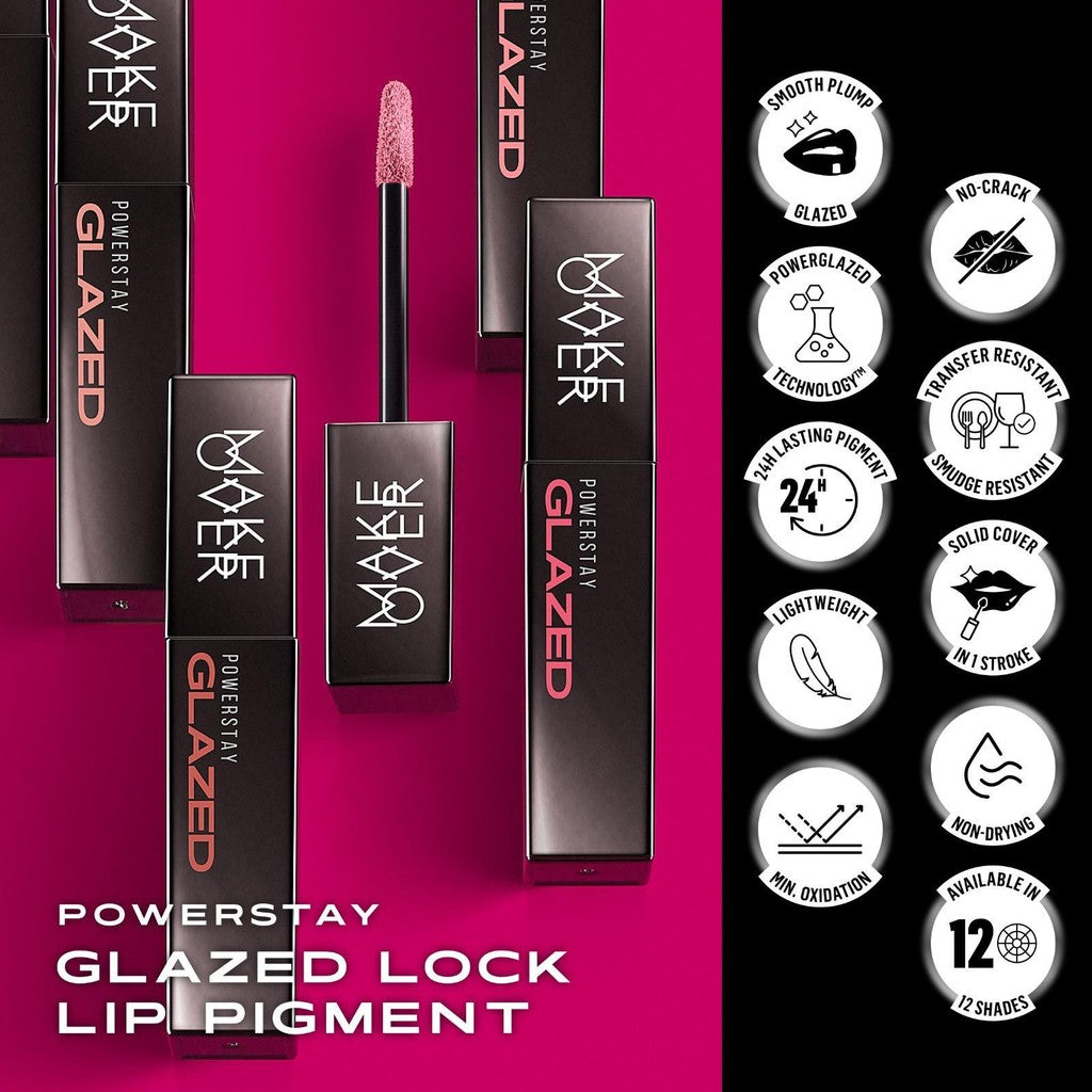 [ SPECIAL PRICE ] MAKE OVER Powerstay Glazed Lock Lip Pigment - Plump Glazed Next Level Lip Gloss Lip Cream Transferproof Pigmented Tahan Lama 24 Jam Ringan Tidak Lengket di Bibir Lipstick Lipcream Lipstik DFW Nadya Hutagalung Pony Mira Agile Zsa Zsa