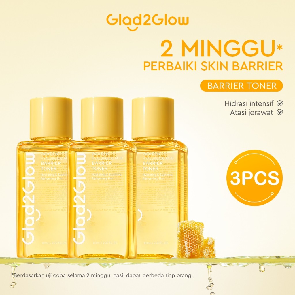 [KHUSUS MEMBER]Glad2Glow Propolis Hyaluronic Acid Barrier Essence Toner badan face mist hydrating toner centella Toner eksfoliasi wajah glycocid acid glycolic acid Memperbaiki penghalang kulit Jaga kulit Anda G2G Toner g2glow official store
