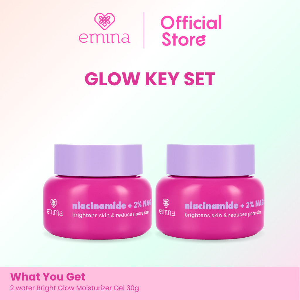 Emina Moisturizer All Series - Water Moisturizer Gel, Moisturizing Cream, GloRad+ Hyalucica Moisturizer Gel, Ms. Pimple Acne Moisturizing Gel - Moisturizer, Melembapkan, Mencerahkan, Memperbaiki Skin Barrier, Meredakan jerawat, Cocok Semua Jenis Kulit