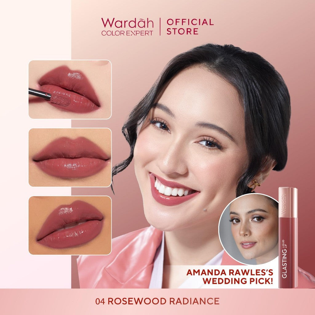 BEST SELLING! WARDAH Glasting Liquid Lip PINK POWER Lip Stain Lipgloss Lipstik Liptint Lip Matte Lipstick Lipcream Cleopatra Look Lip Cream Glossy Lip Longlasting Waterproof Tahan Lama Glaze Lip Makeup Two Tone Lip