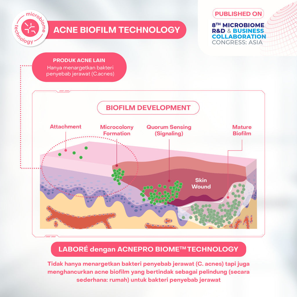 Labore AcnePro Biome Micro Exfoliating Gentle Toner (100ml) - Toner Eksfoliasi Wajah untuk Kulit Berjerawat dengan Kandungan Salicylic Acid