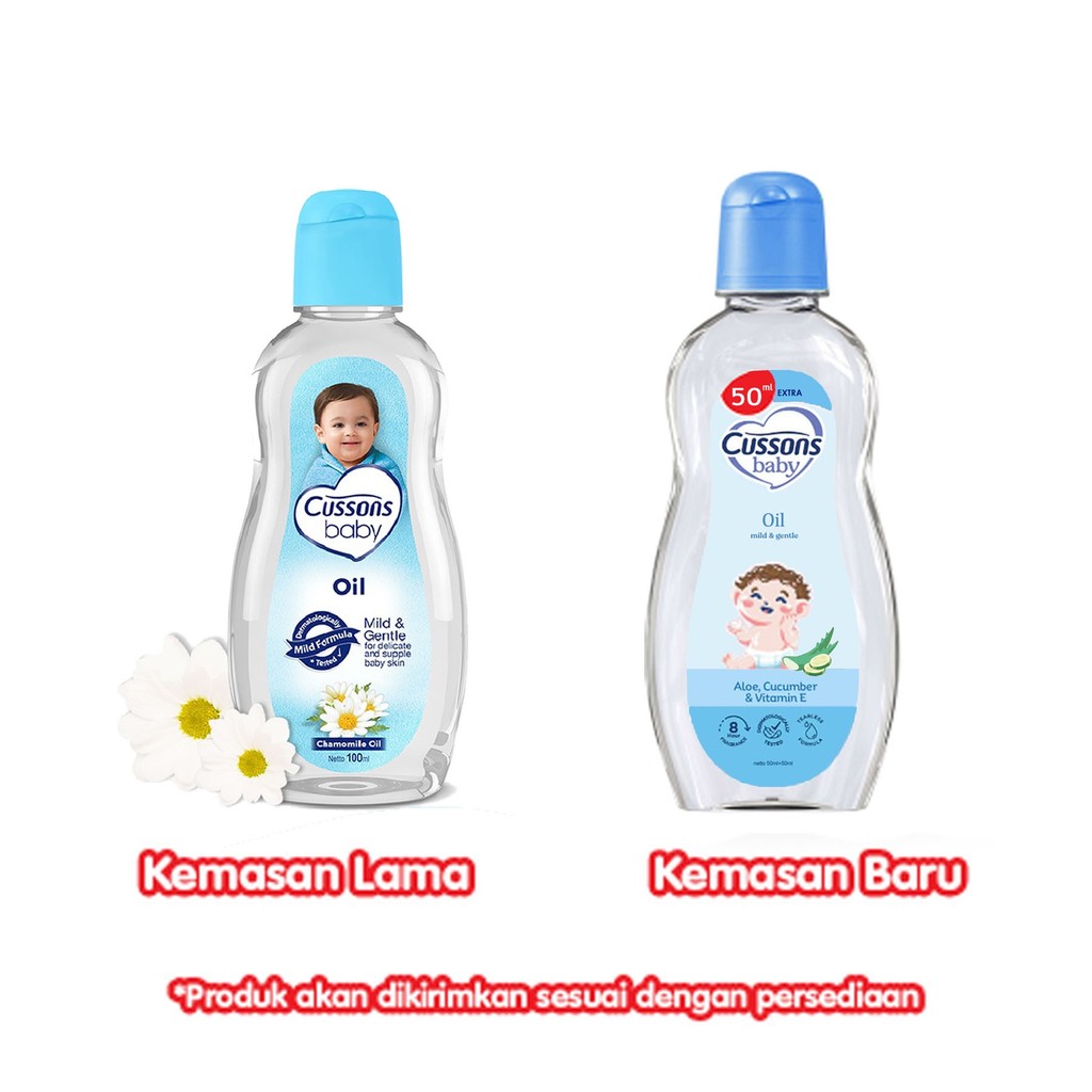 Cussons Baby Oil 100ml [50+50ML]  / Minyak Pelembab Pijat Bayi Cusson