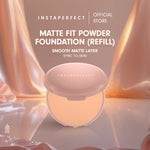 Simple Complexion Set Bundle- Instaperfect Refill Matte Fit Powder Foundation 13 g - Refill Bedak (Real Skin Cover Setter, Smooth Matte Finish, SPF 20 PA+++) &  Refill Skincover Air Cushion 11 g - Bundle Make Up Wajah
