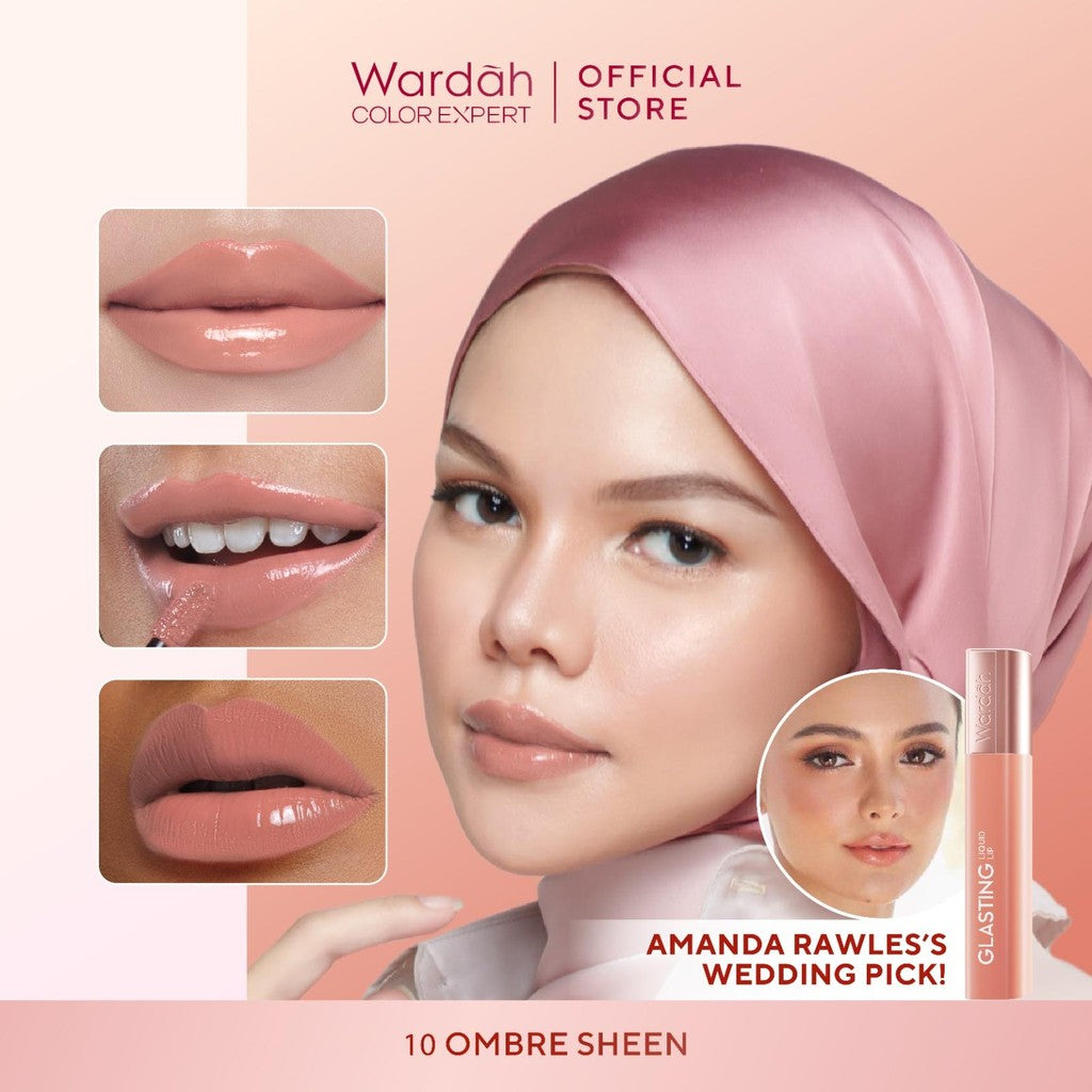 BEST SELLING! WARDAH Glasting Liquid Lip PINK POWER Lip Stain Lipgloss Lipstik Liptint Lip Matte Lipstick Lipcream Cleopatra Look Lip Cream Glossy Lip Longlasting Waterproof Tahan Lama Glaze Lip Makeup Two Tone Lip