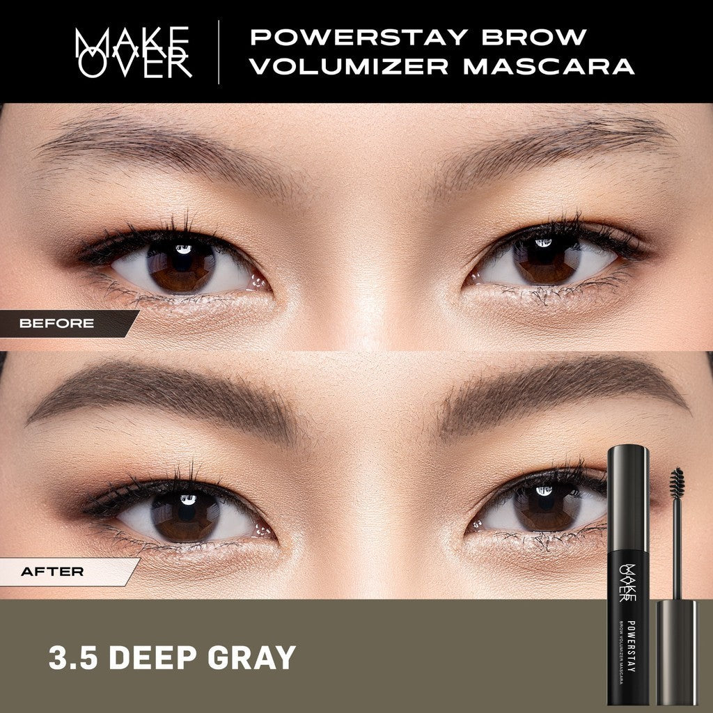 [SPECIAL 11.11] Make Over Powerstay Brow Volumizer Mascara 5 g - Browcara, Eye Brow Mascara, Maskara Alis Waterproof