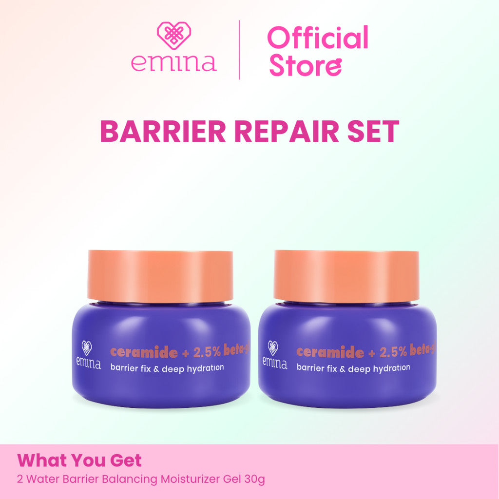 Emina Moisturizer All Series - Water Moisturizer Gel, Moisturizing Cream, GloRad+ Hyalucica Moisturizer Gel, Ms. Pimple Acne Moisturizing Gel - Moisturizer, Melembapkan, Mencerahkan, Memperbaiki Skin Barrier, Meredakan jerawat, Cocok Semua Jenis Kulit