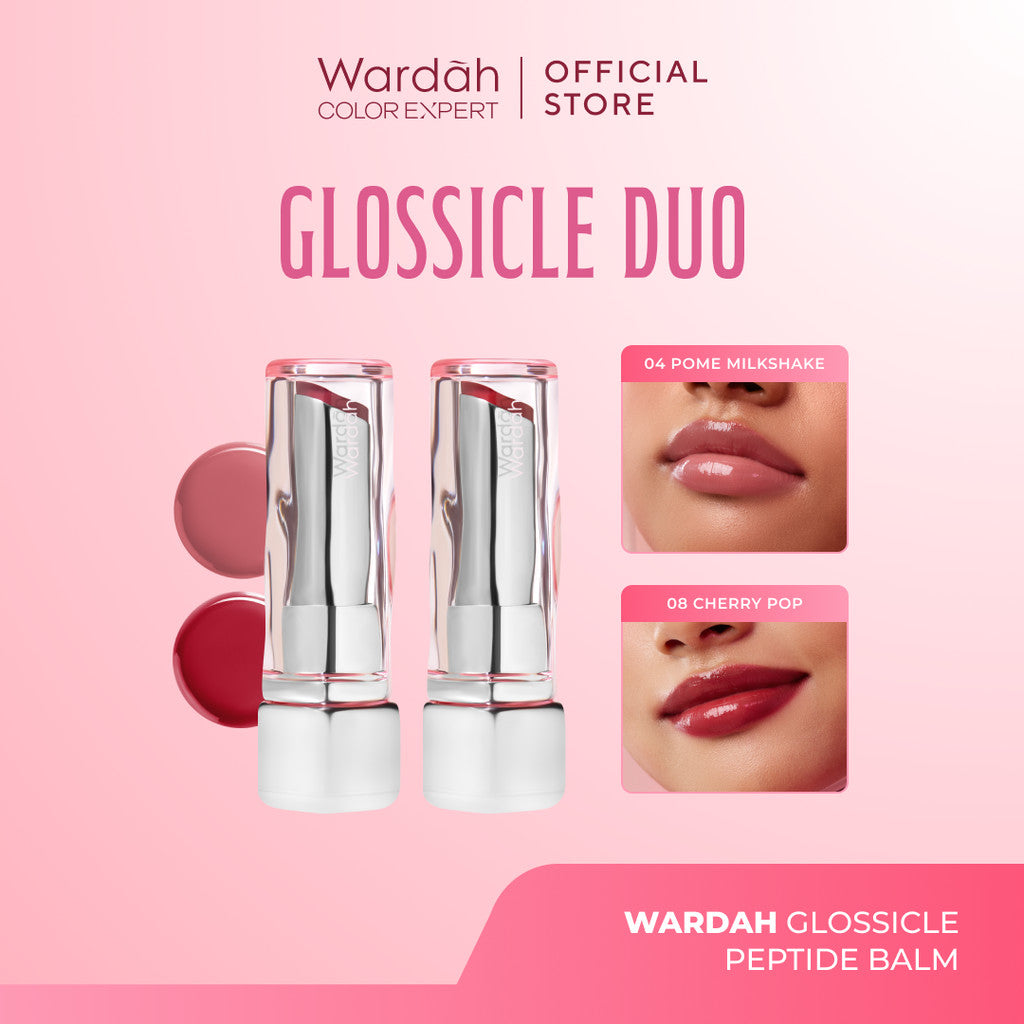 [FLASH SALE] NEW! WARDAH Glossicle Peptide Balm - Ombre Glossicle - Dilengkapi dengan Peptide & UV Filter - Memperkuat Lip Barrier - Hasil Akhir Bibir Lembab dan Glossy - Lip Balm -Lip Tint - Makeup - Natural Gloss - Glossy - Library