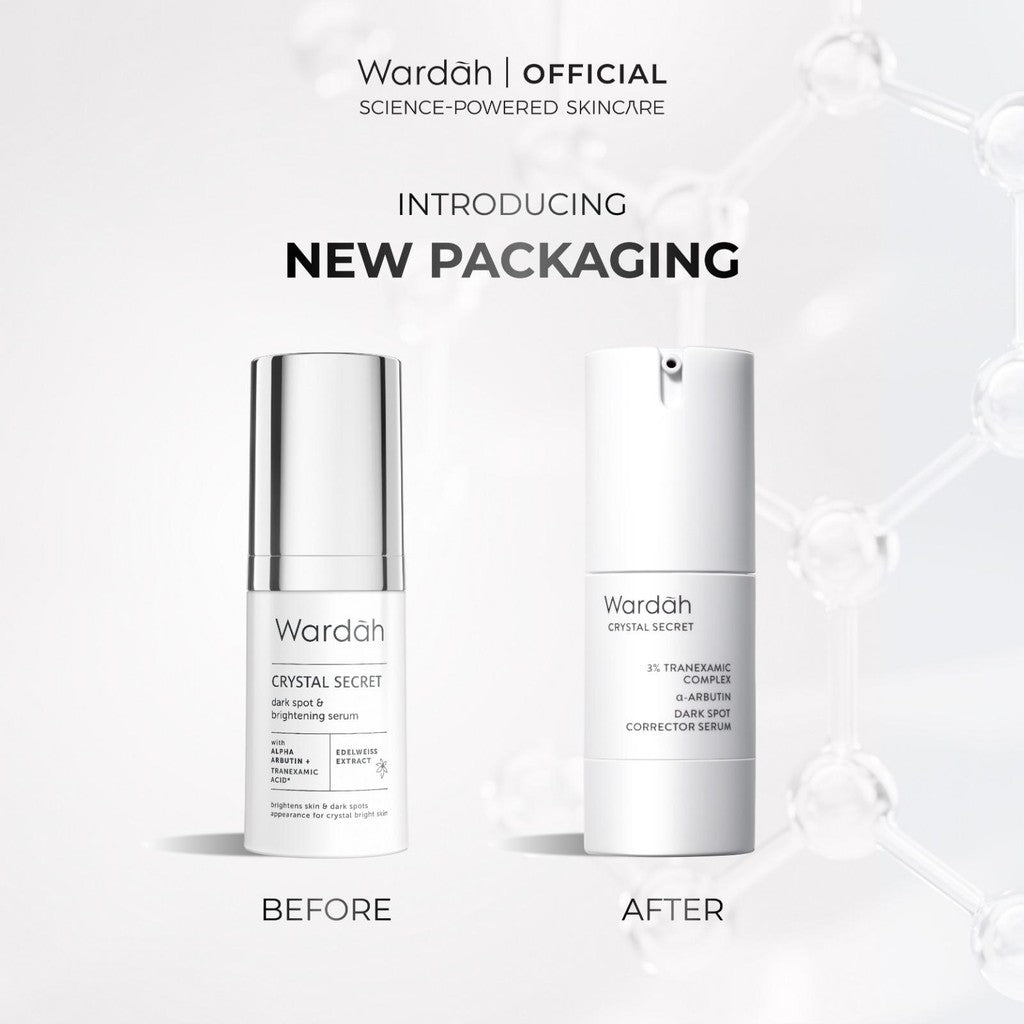 Wardah 3% Tranexamic Acid + Alpha Arbutin Crystal Secret Dark Spot Brightening Serum 20 ml - Serum Dengan Ekstrak Edelweiss Mencerahkan dan Menyamarkan Flek Hitam untuk Semua Jenis Kulit- Skincare