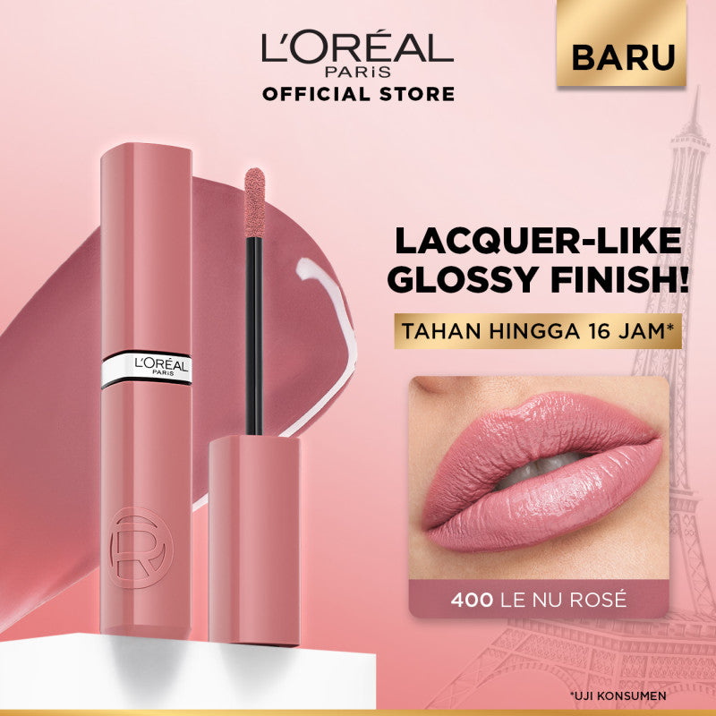 [BARU] L'Oreal Paris Infaillible Laque Resistance - Lip Cream Glossy Pigmented Nyaman Lipstik Transferproof Longlasting hingga 16 Jam