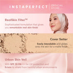Simple Complexion Set Bundle- Instaperfect Refill Matte Fit Powder Foundation 13 g - Refill Bedak (Real Skin Cover Setter, Smooth Matte Finish, SPF 20 PA+++) &  Refill Skincover Air Cushion 11 g - Bundle Make Up Wajah