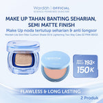 [NEW BUNDLE] Wardah Lite Skin Filter Cushion 11 g - Makeup Ringan Tahan 8 Jam Flawless Coverage Powder Foundation Glad Setting BB Cream Soft Satin & Glow | Two Way Cake, Loose Powder, Micellar Water, Airbrush Lip Tint | Light+ | Light Plus | Lightplus