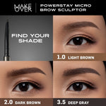 Make Over Powerstay Micro Brow Sculptor 0.07 g - Alis Serat, Tahan Lama, Pensil Alis Waterproof
