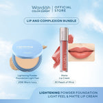 [BUNDLE] WARDAH Paket Lightening Powder Foundation Light Feel + Matte Lip Cream - Makeup - Cocok Dipakai dengan Cushion