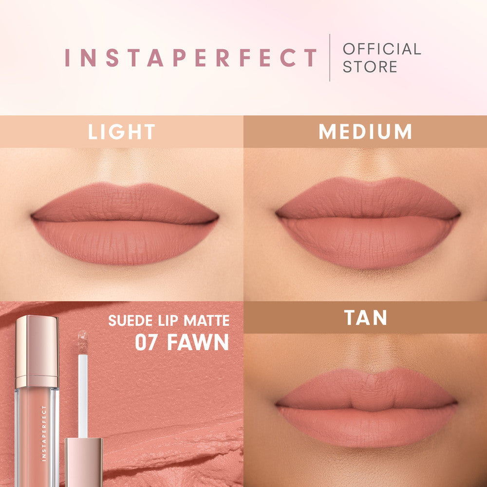 Instaperfect Layering Duo Set Bundle: Silk Touch Blusher + Suede Lip Matte  (MLBB Nude Lip Cream, Cover Blurry, Transfer Resistant, Enhancing)- Paket Make Up