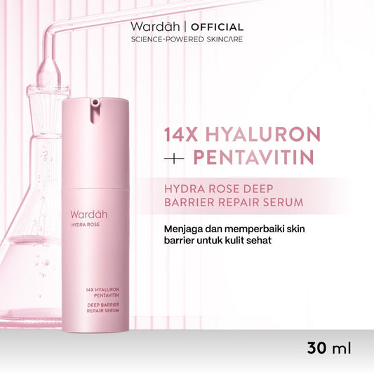 WARDAH Hydra Rose 14X Hyaluronic Pentavitin Deep Barrier Repair Serum 30 ml - Serum dengan Allantoin - Perawatan Wajah untuk Kulit - Resilient Skin - Skincare