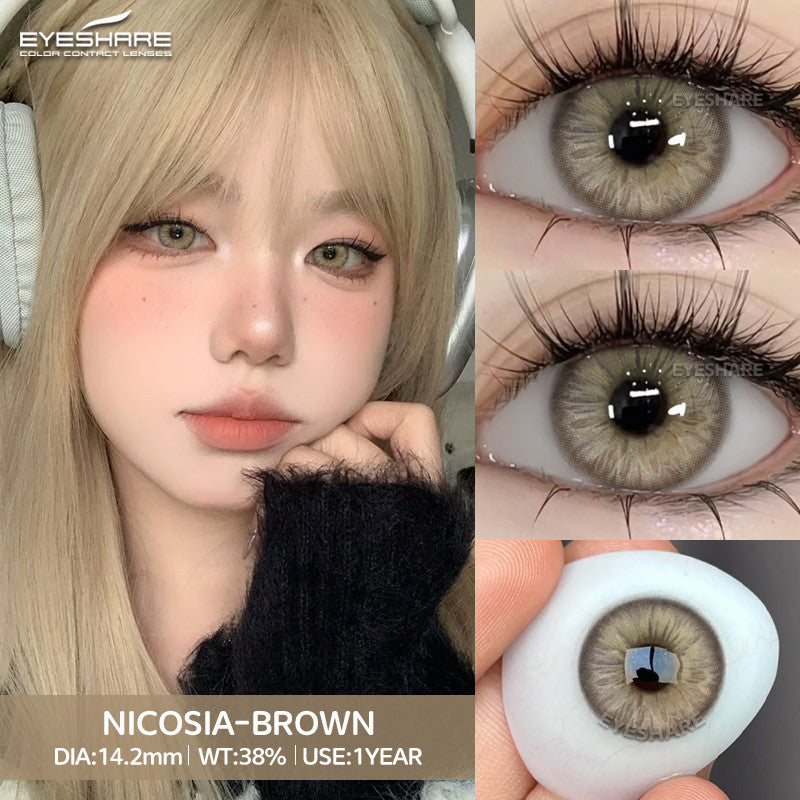 Eyeshare Softlens Nicosia Blue 1Pasang Lensa Kontak Soft Softlen Gray  14.2mm