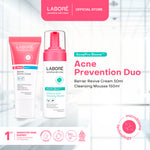 Labore Acne Prevention Duo (Barrier Revive Cream 50ml & Cleansing Mousse 150ml) - Paket Pelembab dan Pembersih Wajah Kulit Sensitif