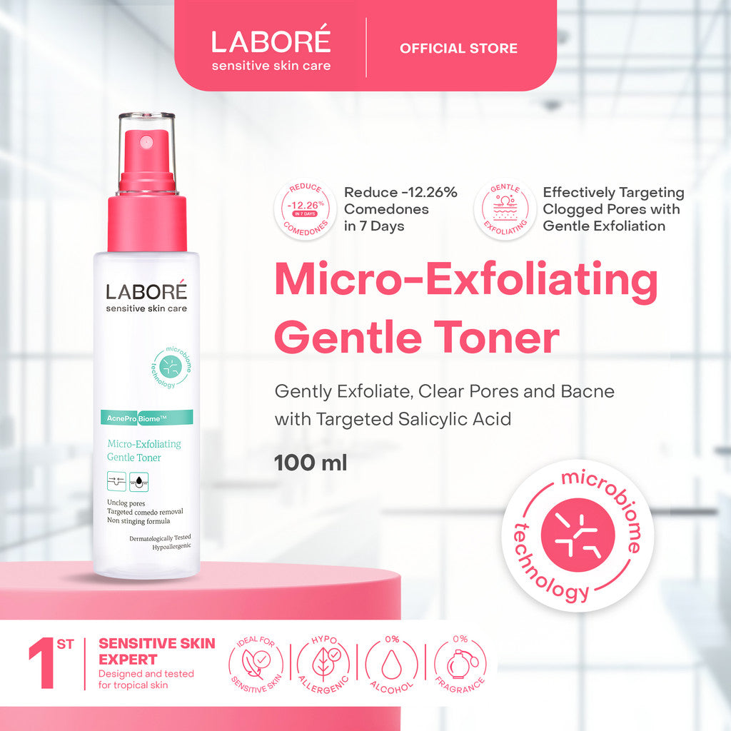 Labore AcnePro Biome Micro Exfoliating Gentle Toner (100ml) - Toner Eksfoliasi Wajah untuk Kulit Berjerawat dengan Kandungan Salicylic Acid
