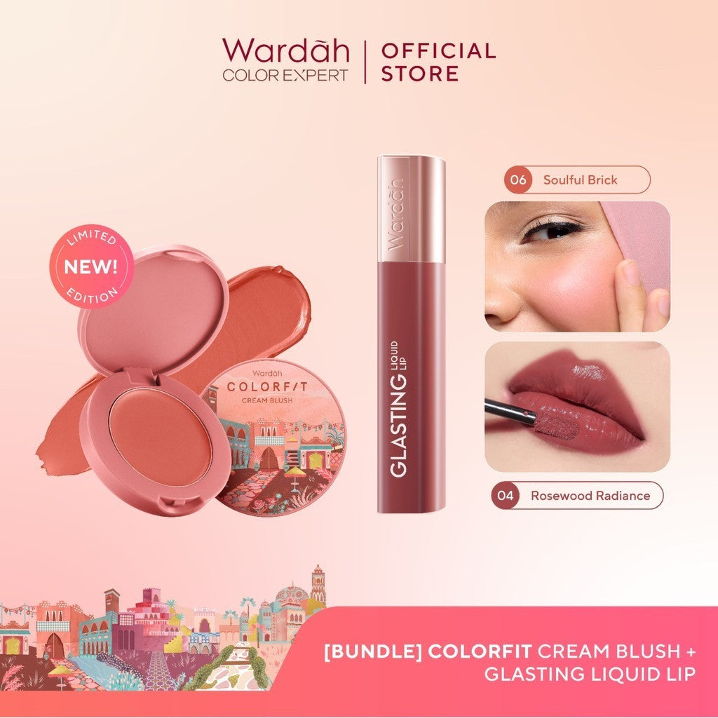 NEW Wardah Colorfit Cream Blush + Lip Glasting