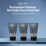 [KAHF BUNDLE 3IN1 PAKET FACIAL WASH - MENCERAHKAN KULIT TANPA KETARIK] Triple Pack Kahf Bright Revitalizing Amino Gel Face Wash 100 ml - Sabun Cuci Muka Pria Biosurfactant Mencerahkan dan Melembabkan Wajah - Skincare Gentle Cleanser Low pH