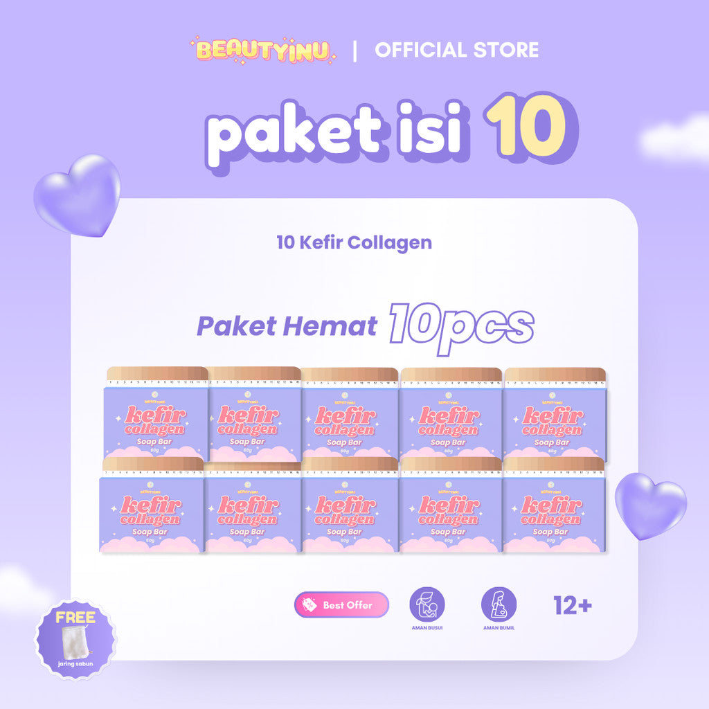 Beautyinu Kefir Collagen Soap Bar BUY 5 GET 5 Paket Spesial Hemat isi 10 Sabun