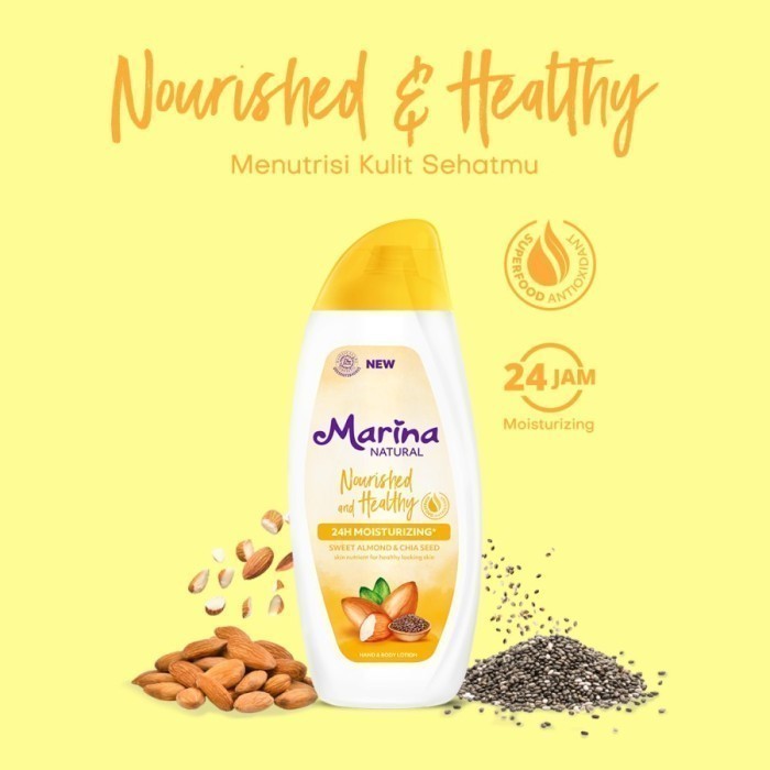 Marina Natural Hand and Body Lotion 75+19ml - Pelembab Perawatan Kulit Tubuh Ukuran Kecil