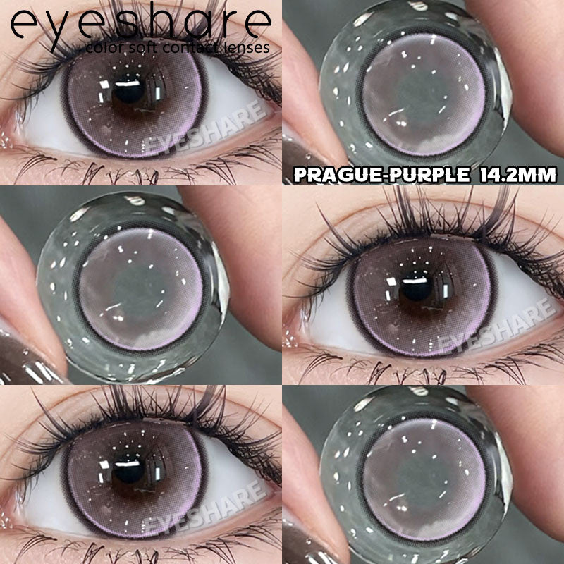 Eyeshare Softlens Purple Gray Brown 14.2mm 1Pasang Lensa Kontak Soft Softlen Cosplay
