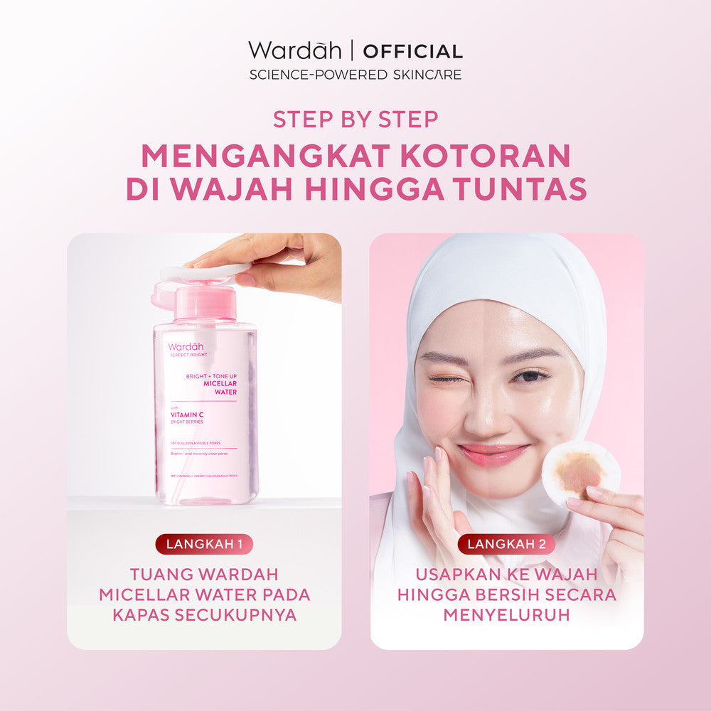 [FLASH SALE SBD] WARDAH Perfect Bright Tone Up Micellar Water - Micellar Water dengan Micelles Pencerah - Make Up Remover Lebih Bersih dan Mencerahkan - Untuk Semua Jenis Kulit