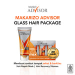 PAKET GLASS HAIR - Makarizo Advisor Hair Repair Mask 45mL + Hair Recovery Vitamax 8mLx3
