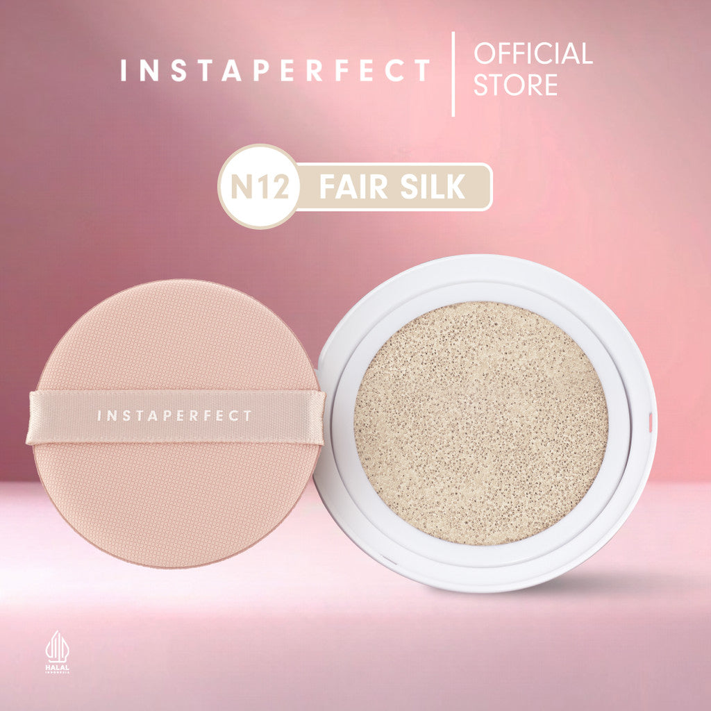 Simple Complexion Set Bundle- Instaperfect Refill Matte Fit Powder Foundation 13 g - Refill Bedak (Real Skin Cover Setter, Smooth Matte Finish, SPF 20 PA+++) &  Refill Skincover Air Cushion 11 g - Bundle Make Up Wajah