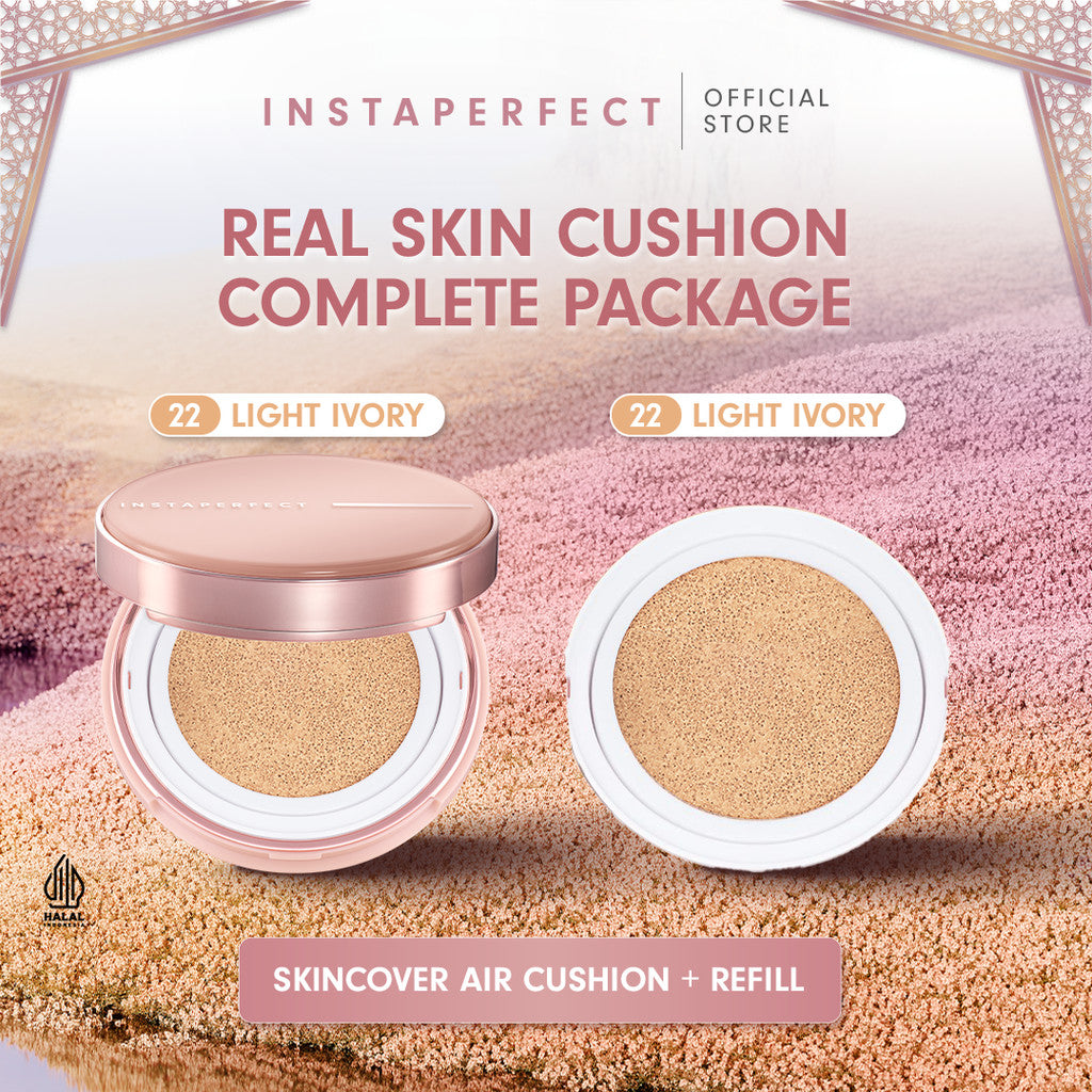 [CREATOR'S SPECIAL BUNDLE] Instaperfect Skincover Air Cushion SPF 50++++ 11g - Make Up Cushion Foundation Semi Matte Finish (Real Skin Buildable Coverage, Transferproof, Non Comedogenic)