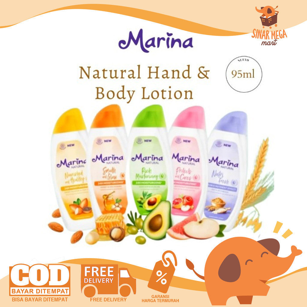 Marina Natural Hand and Body Lotion 75+19ml - Pelembab Perawatan Kulit Tubuh Ukuran Kecil