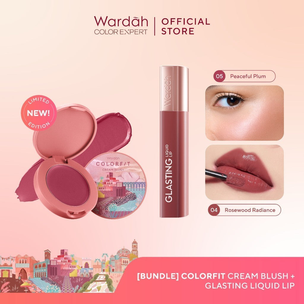 NEW Wardah Colorfit Cream Blush + Lip Glasting