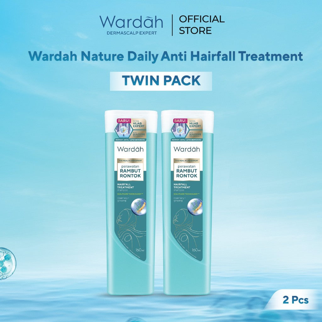 [Modestverse] Wardah Nature Daily Anti Hairfall Treatment Shampoo 160 ml Twinpack