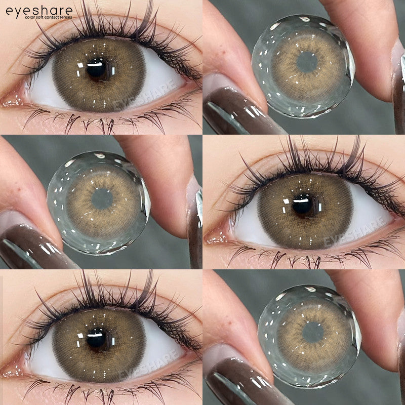 Eyeshare Softlens Holland Gray Brown 14.5mm Big Eyes 1Pasang Lensa Kontak Soft Softlen
