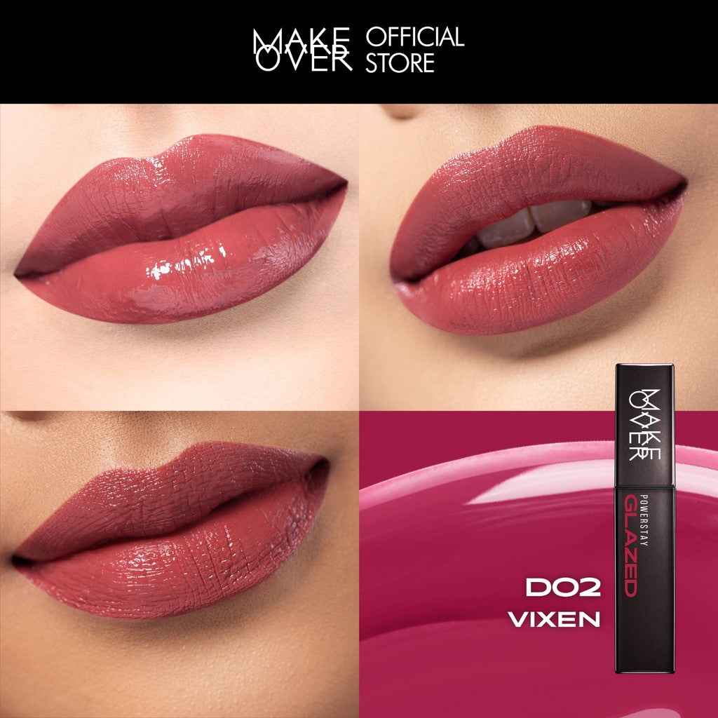 [SPECIAL 11.11] MAKE OVER Powerstay Glazed Lock Lip Pigment - NIKI Aqeela Sargio Mahalini Lip Glazed Plump Gloss Next Level Lip Cream Transferproof Pigmented Tahan Lama 24 Jam Ringan Lipstick Long Lasting Somethin Time Less w Maybe Euphoria