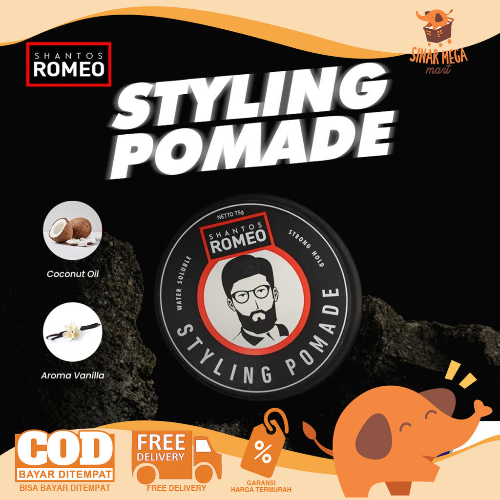 SHANTOS ROMEO Styling Pomade / Gel Hair Styling Waterbased Penata Rambut