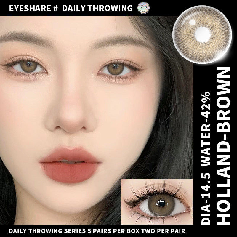 Eyeshare Softlens Holland Gray Brown 14.5mm Big Eyes 1Pasang Lensa Kontak Soft Softlen