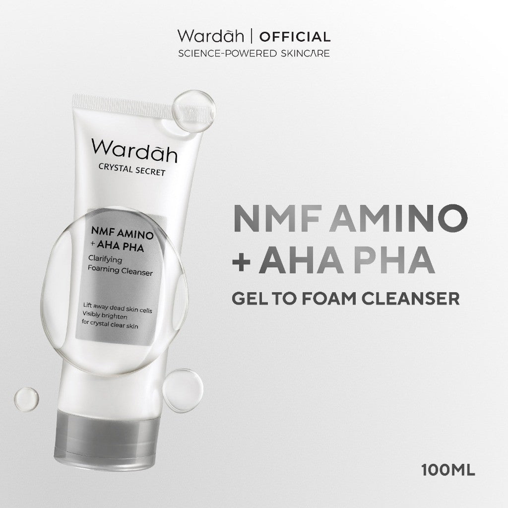 REFAL HADY'S FAVORITE WARDAH Brightening Crystal Secret NMF Amino AHA PHA Clarifying Foaming Cleanser 100 ml Skincare
